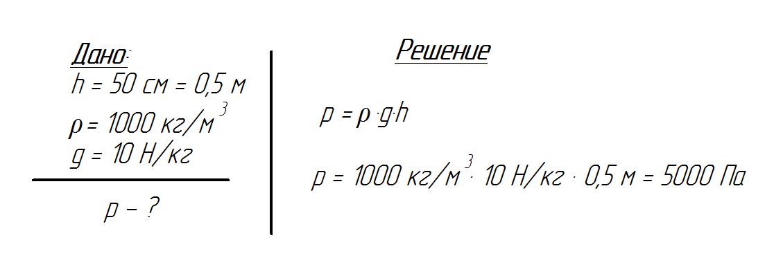 Решение задачи по физике 7 класс