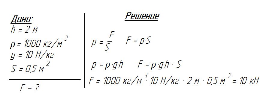 Решение задачи по физике 7 класс