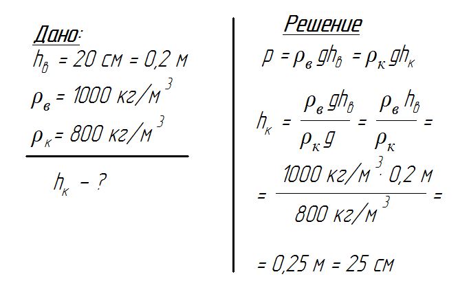 Решение задачи по физике 7 класс